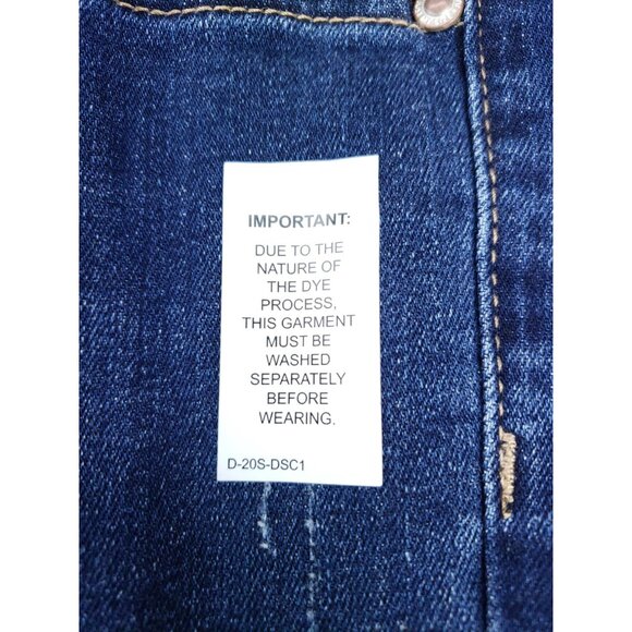 Just My Size Womens Size 4X Denim Jeggings Elastic Waist Stretch Frayed Hem - Picture 5 of 7